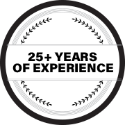 25+ Years Experience badge